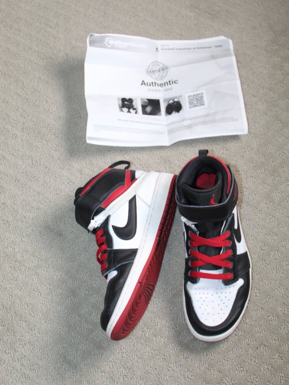 Size 8 - Air Jordan 1 FlyEase High Gym Red Black Toe Athletic Shoes